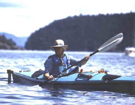 In my kayak in the San Juan Islands.